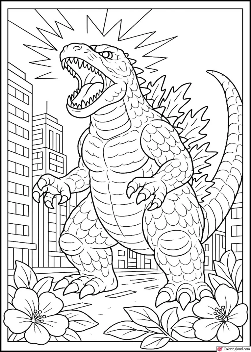 Godzilla Roaring in Tokyo Streets