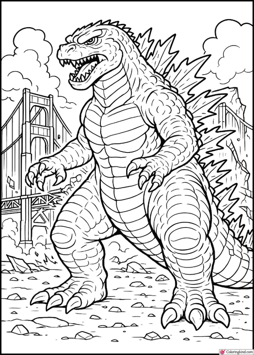 Godzilla with Crumbling Bridge