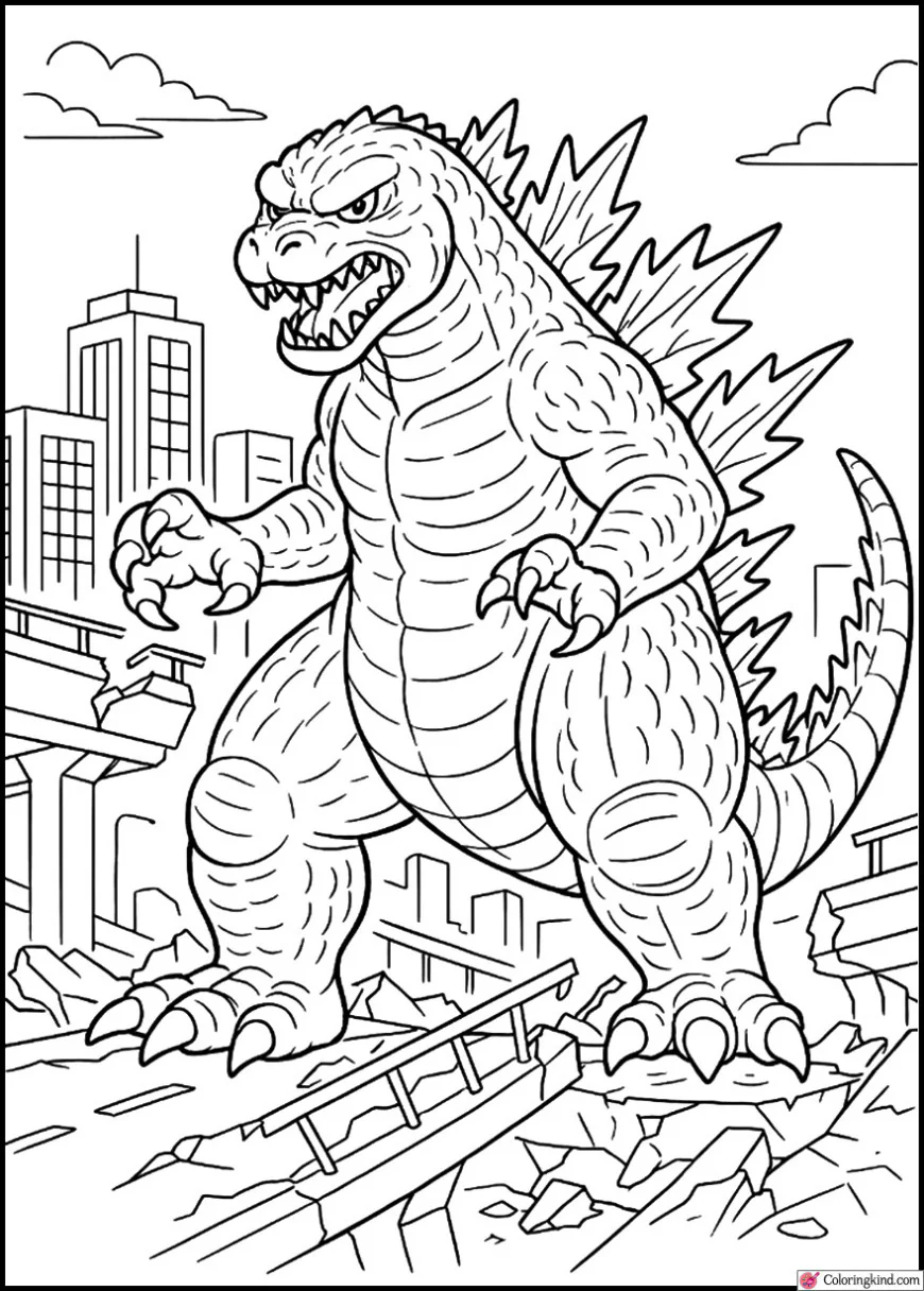 Godzilla with Collapsed Highway Scene