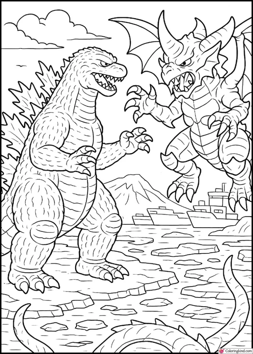 Godzilla vs. Destroyah in Frozen Harbor