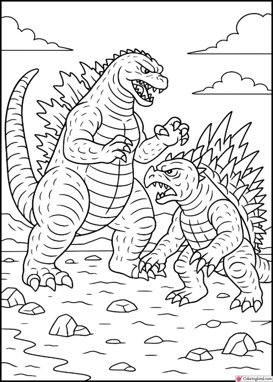 Godzilla vs. Anguirus in Desert Wasteland
