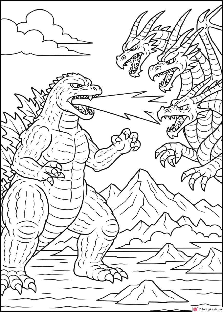 Godzilla Charging Beam at Ghidorah