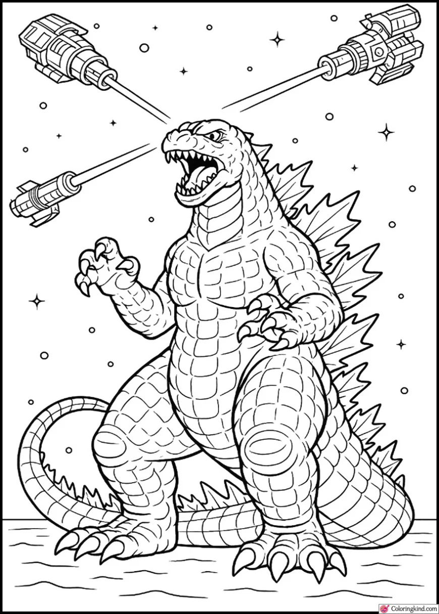 Godzilla Against Orbital Laser Cannons