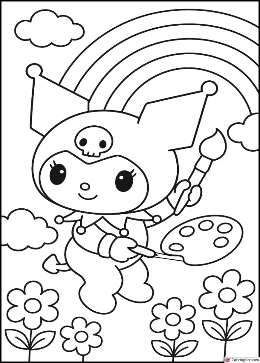 Kuromi Painting Rainbows