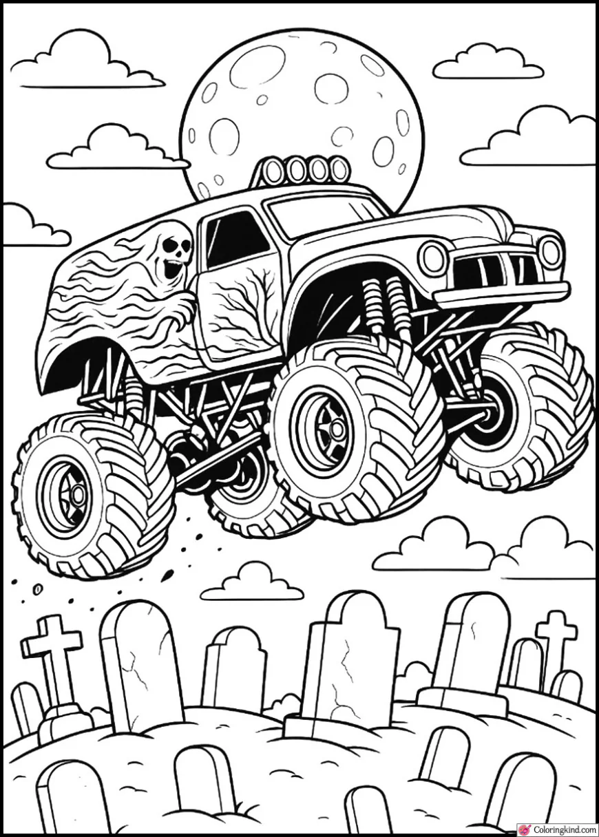 Grave Digger Jumping Over Tombstones