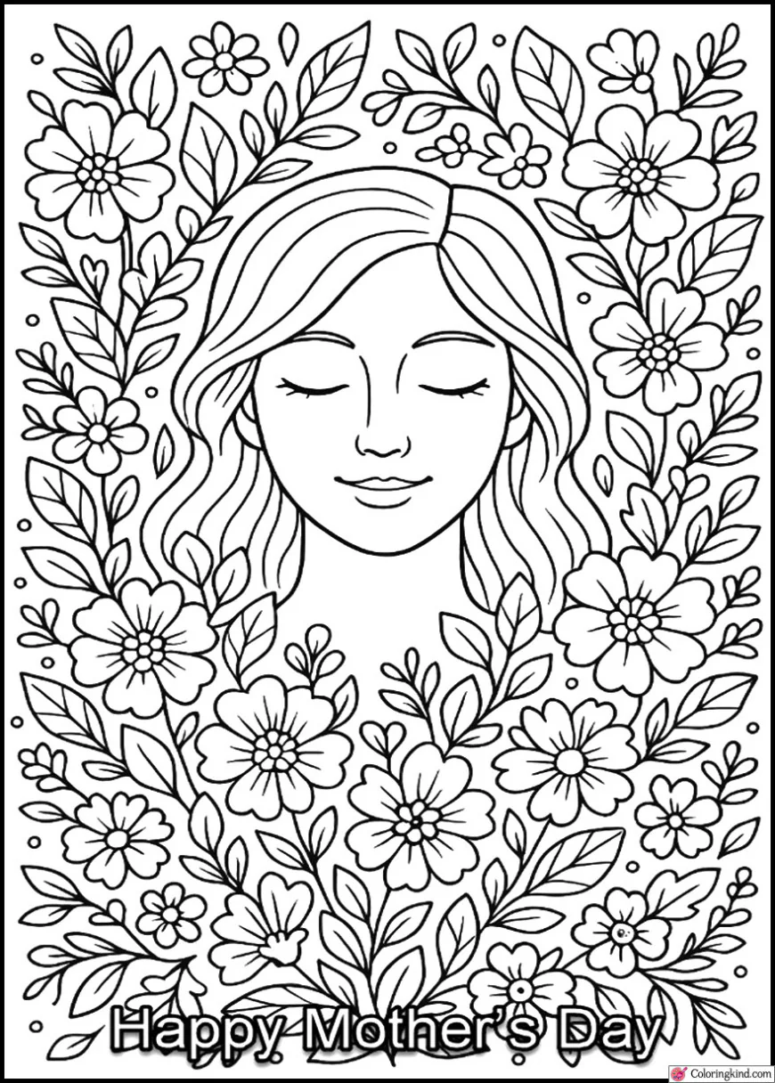 Floral “Happy Mother’s Day” Lettering