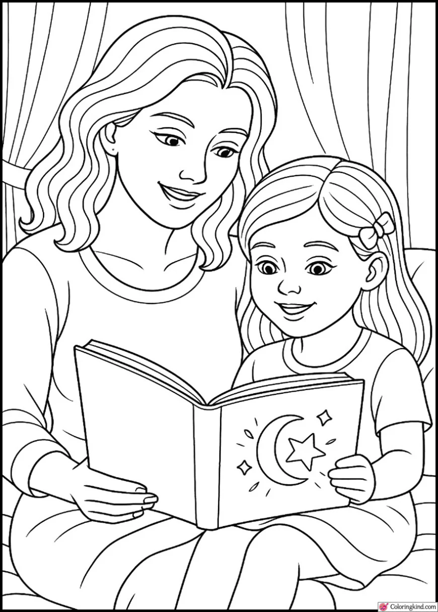 Mother and Daughter Reading Fairy Tales