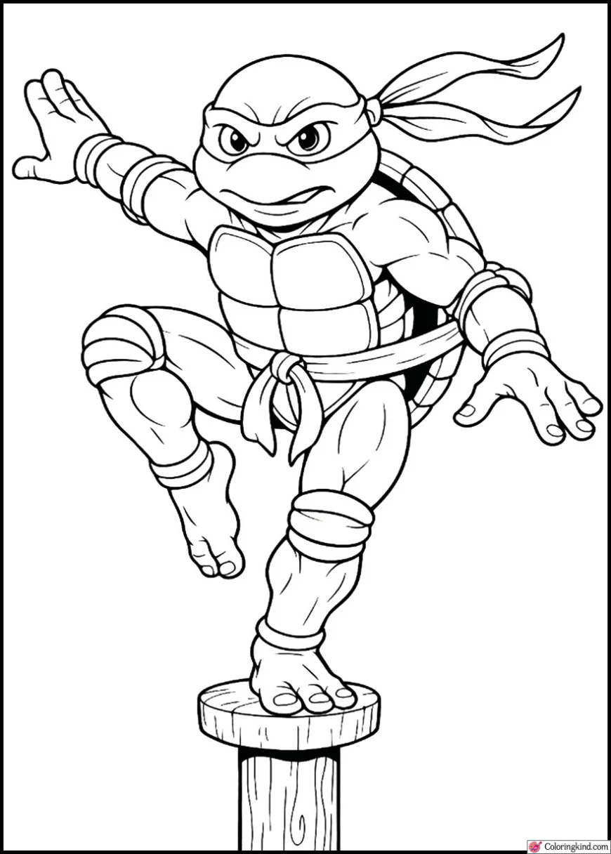 Michelangelo Practicing Balance on a Pole