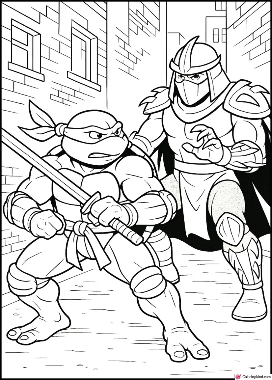 Leonardo vs. Shredder in the Alley
