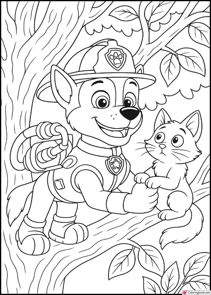 Chase Rescuing a Cat from a Tree