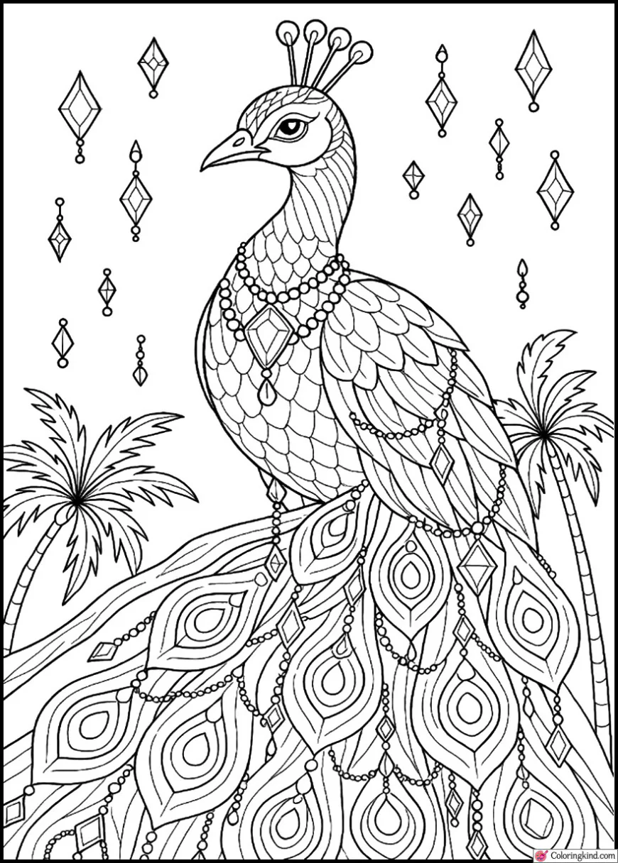 Peacock with Royal Jewel Accents
