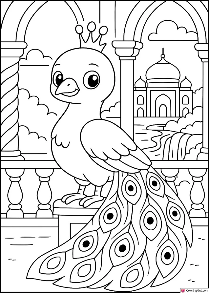 Royal Peacock on a Palace Balcony
