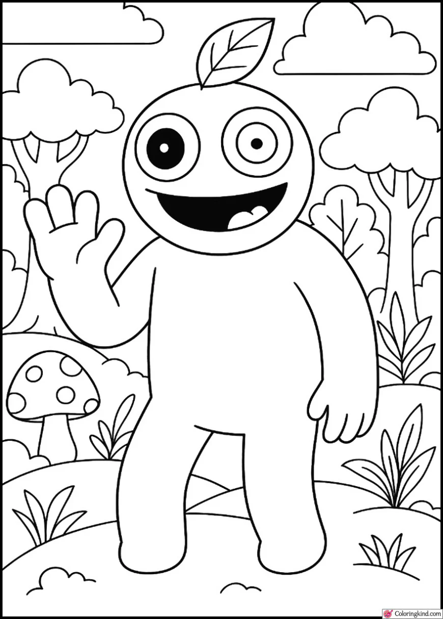 Green Rainbow Friend in Enchanted Forest