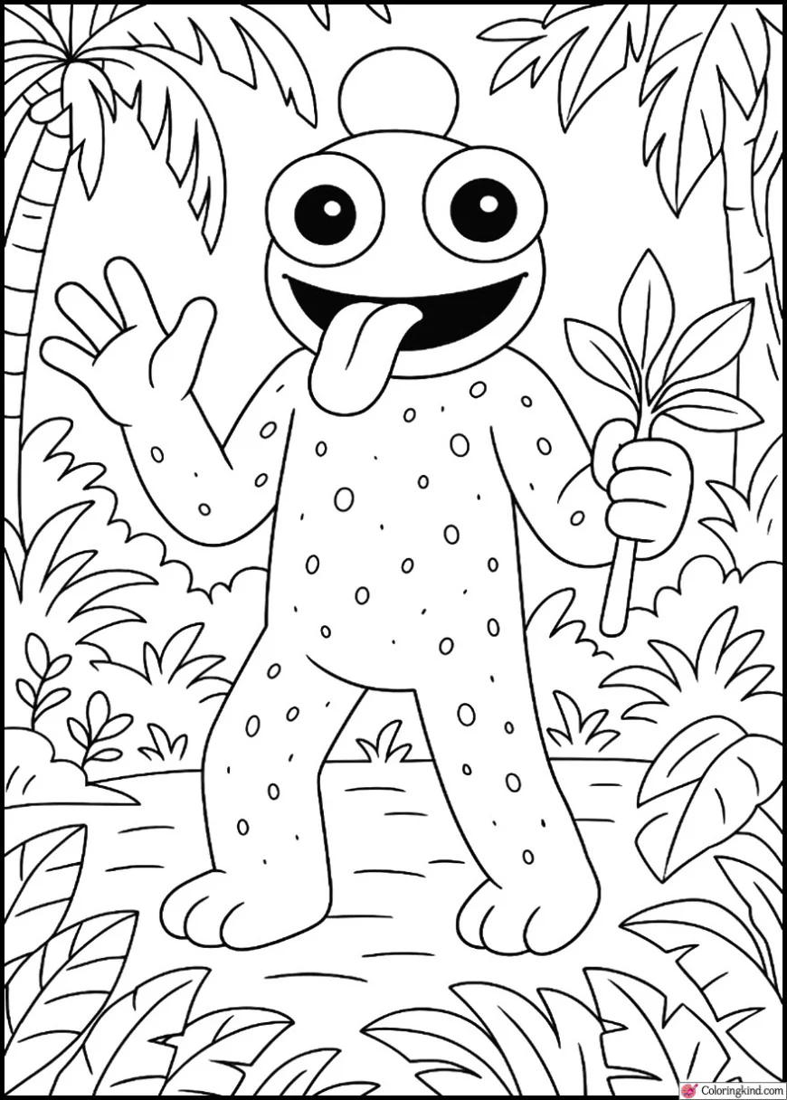 Green Rainbow Friend in Jungle Adventure