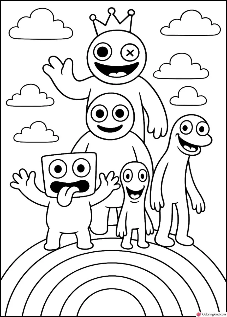Rainbow Friends on a Rainbow Bridge