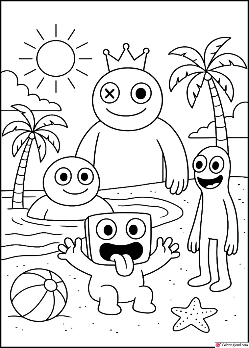 Rainbow Friends on a Sunny Beach Day