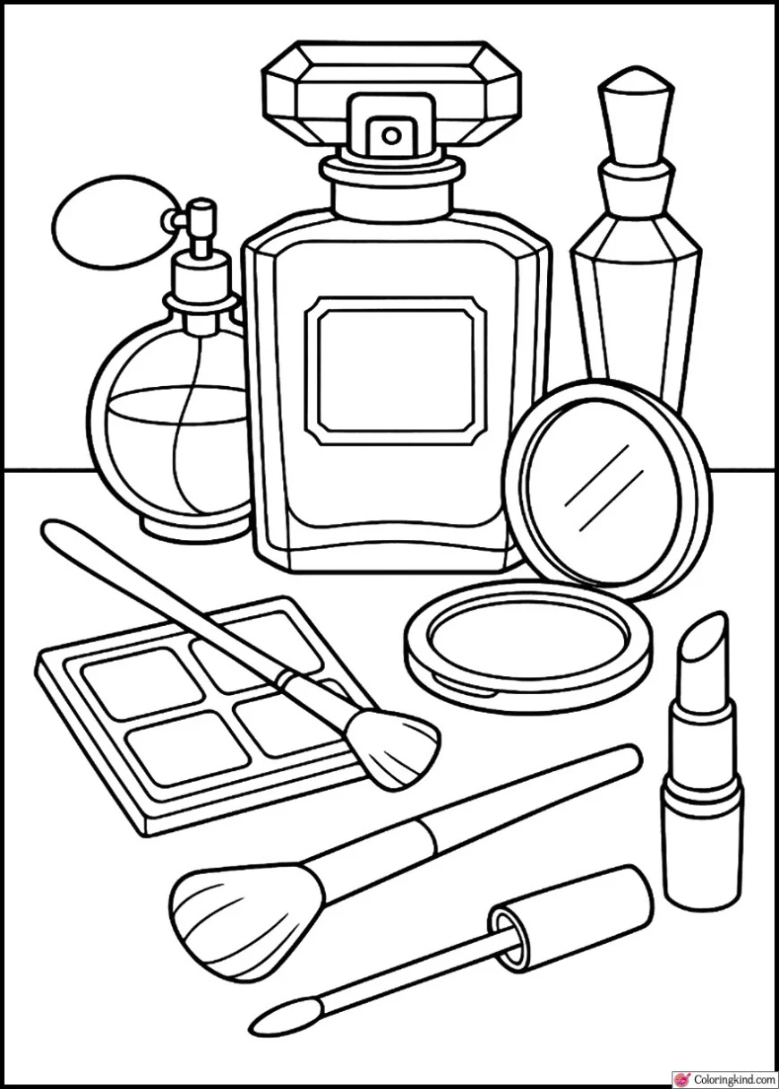 Perfume Bottles and Makeup Set
