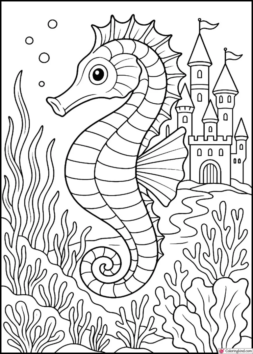 Magical Seahorse Under the Sea Castle