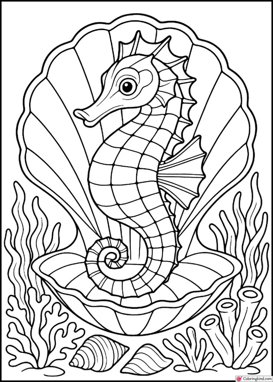 Seahorse in Shell Paradise