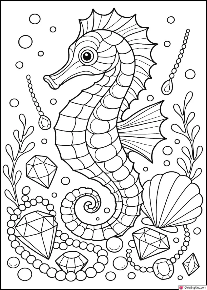 Seahorse with Ocean Jewels
