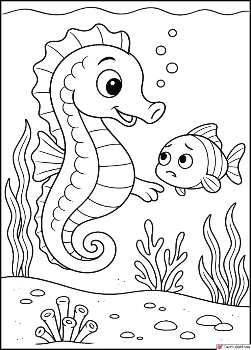 Seahorse Guiding Lost Fish Home