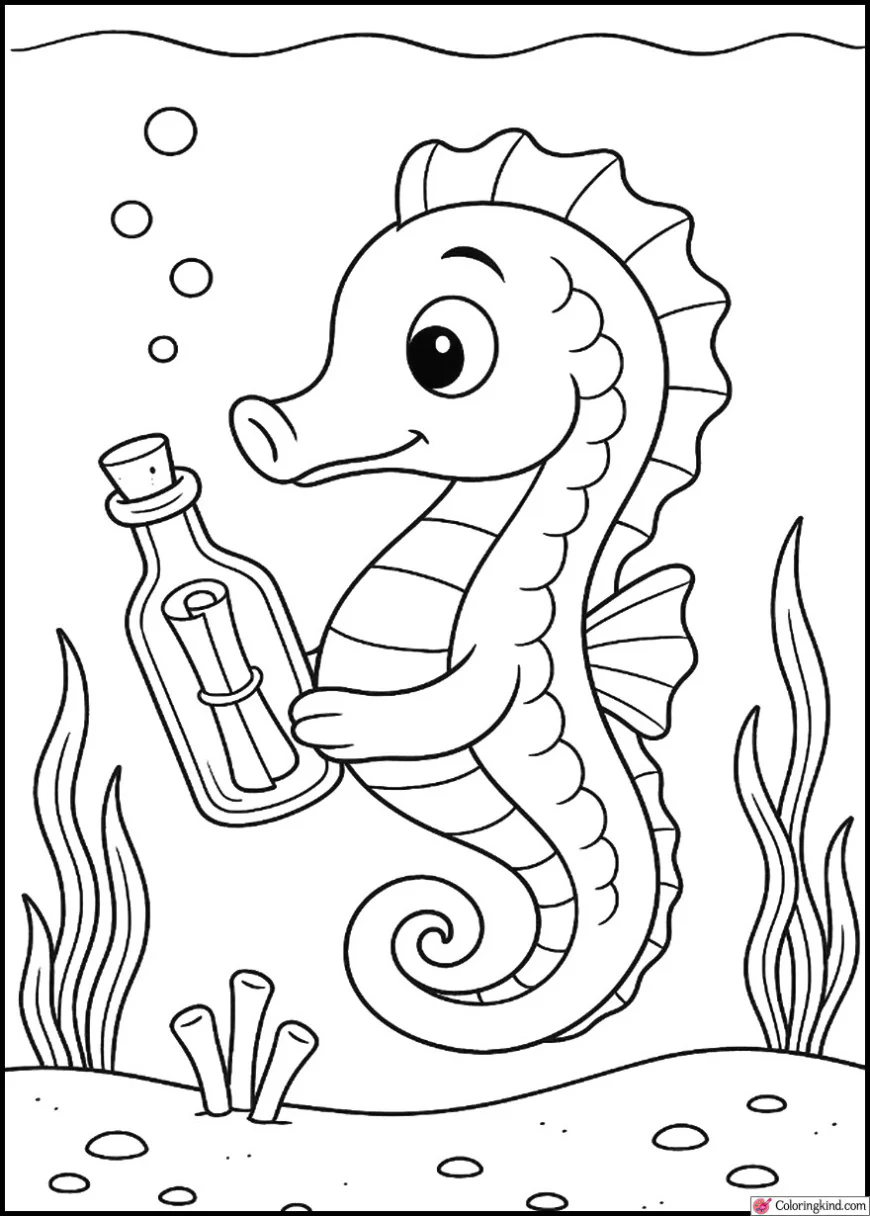 Seahorse Delivering Messages in Bottles