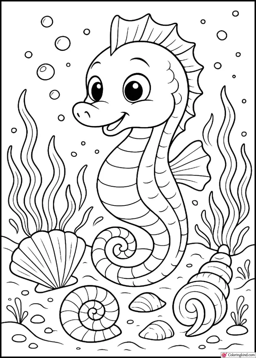 Seahorse Discovering Ancient Shells