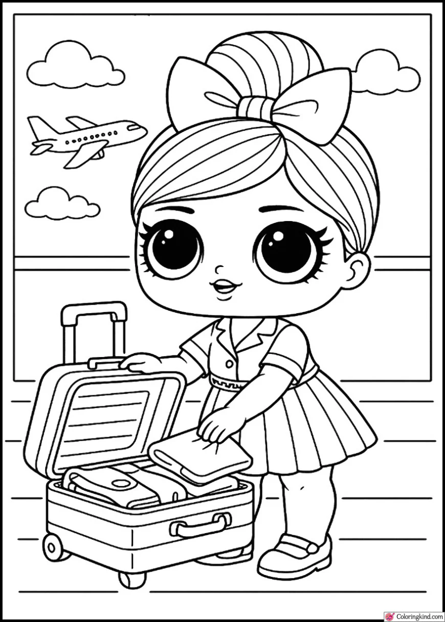 LOL Doll Jet Set Q.T. Packing Her Pink Suitcase