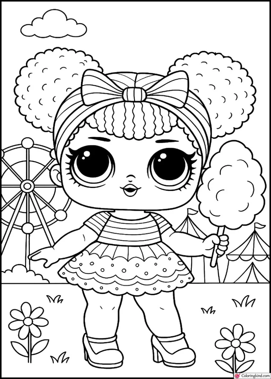 Queen Bee Holding Cotton Candy at Fair
