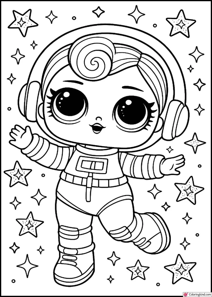Glamstronaut Floating with Glitter Stars