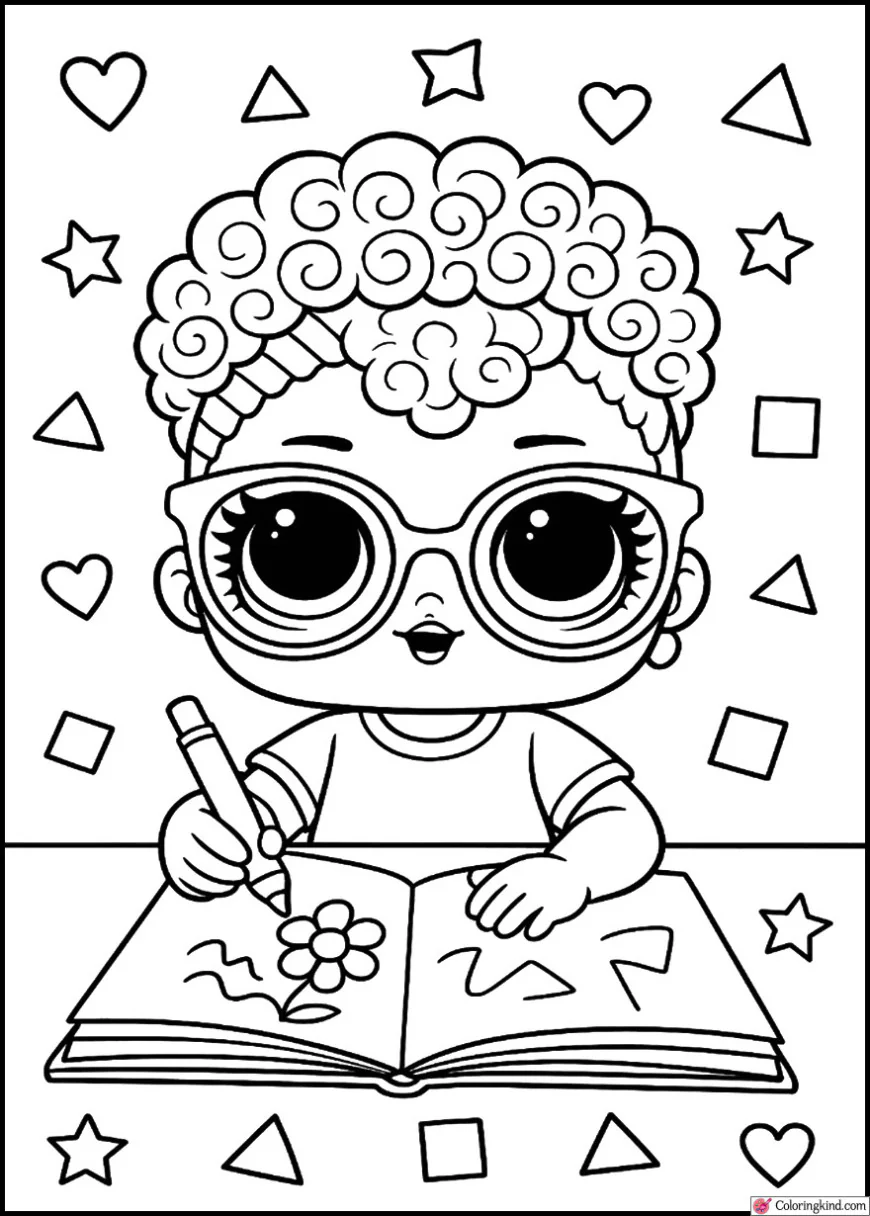 Scribbles Doodling in Her Art Notebook