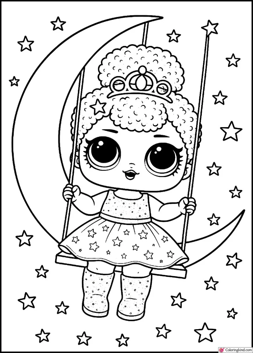 Cosmic Queen Swinging on the Moon
