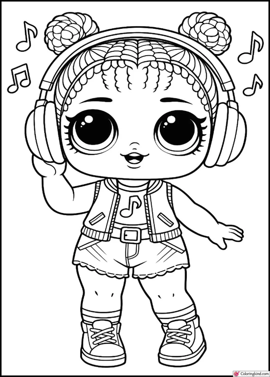 DJ B.B. Listening to Music on Headphones