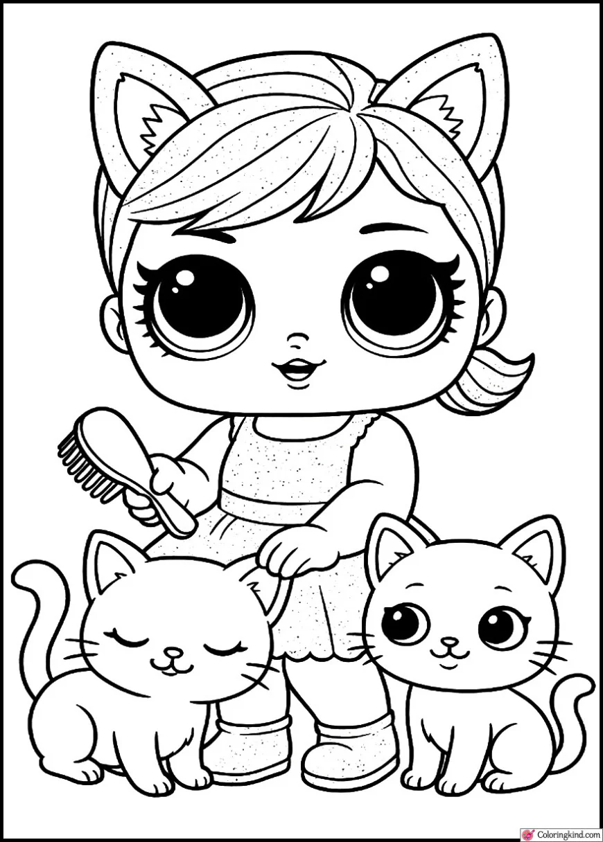Kitty Queen Grooming Cute Kittens