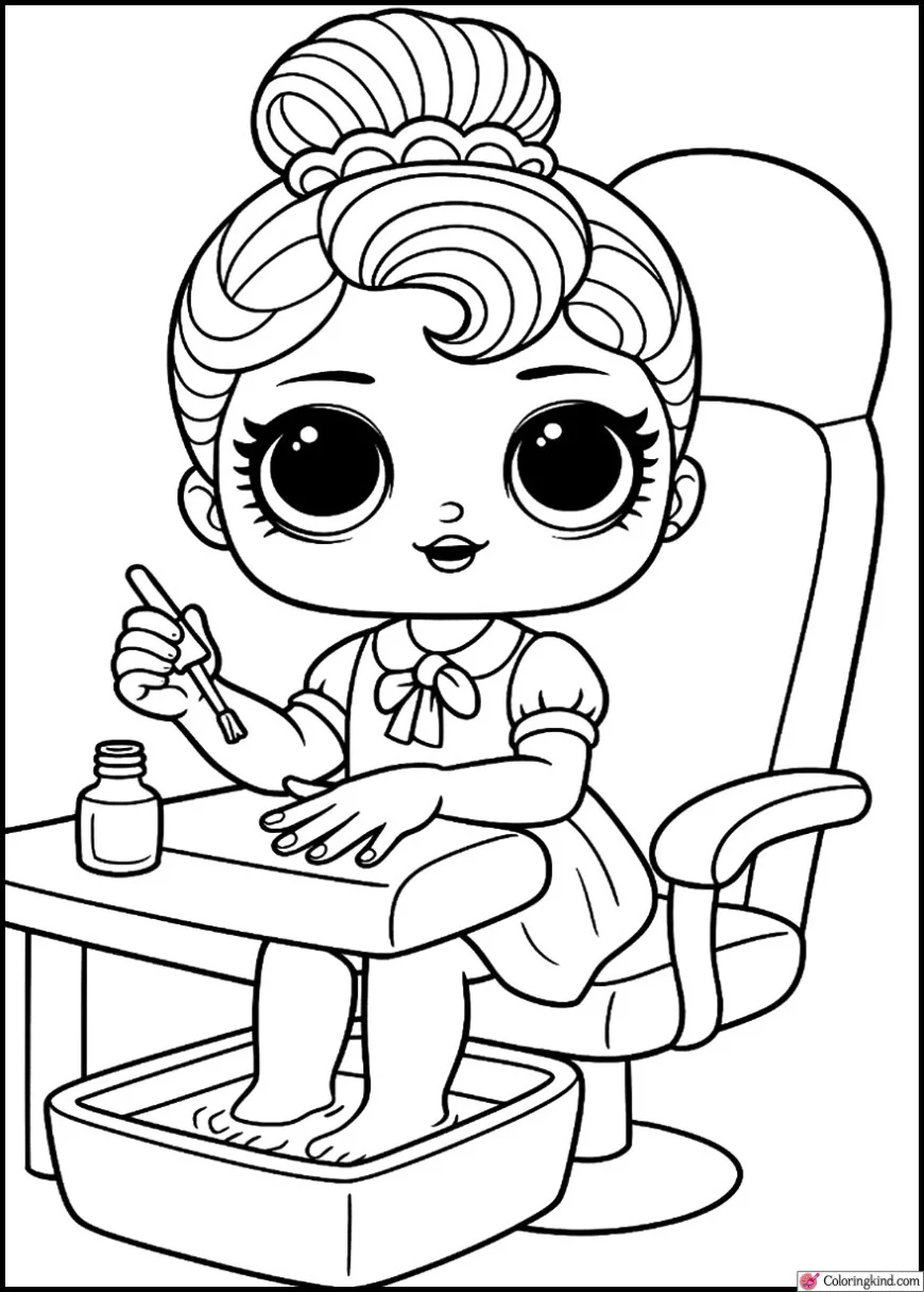 Fancy Painting Her Nails at a Beauty Spa