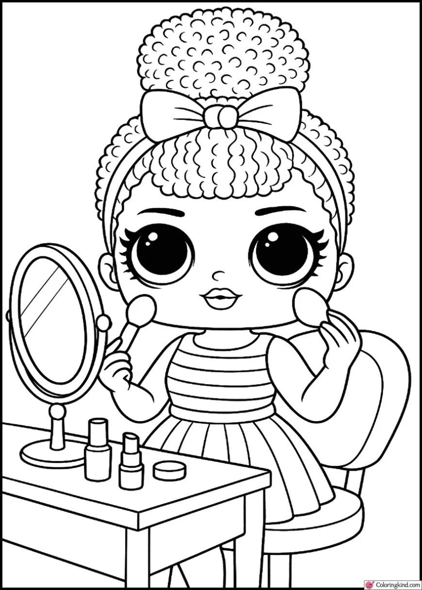 Queen Bee Doing Makeup at Her Vanity Table