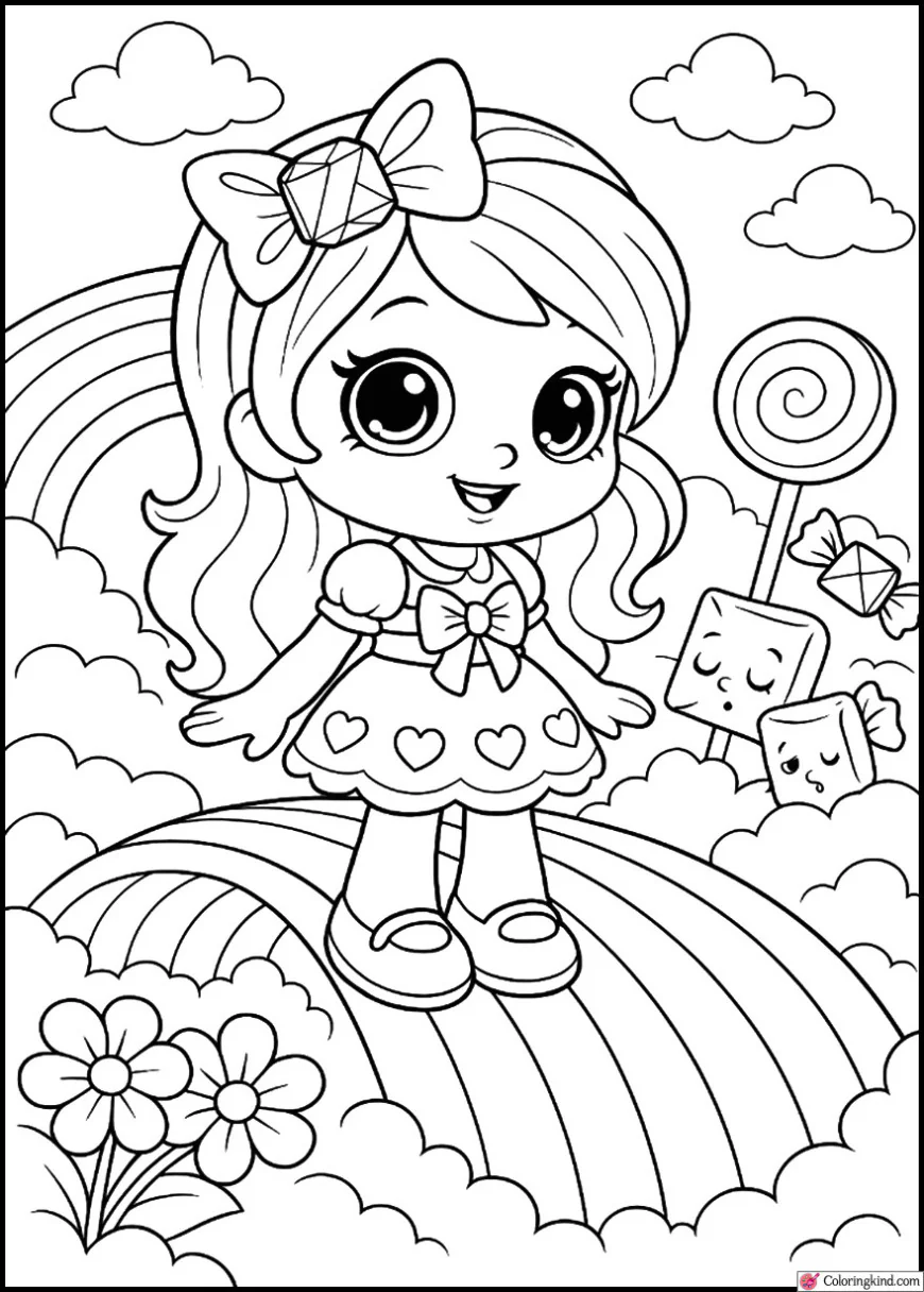 Mandy Candy at a Rainbow Candy Bridge
