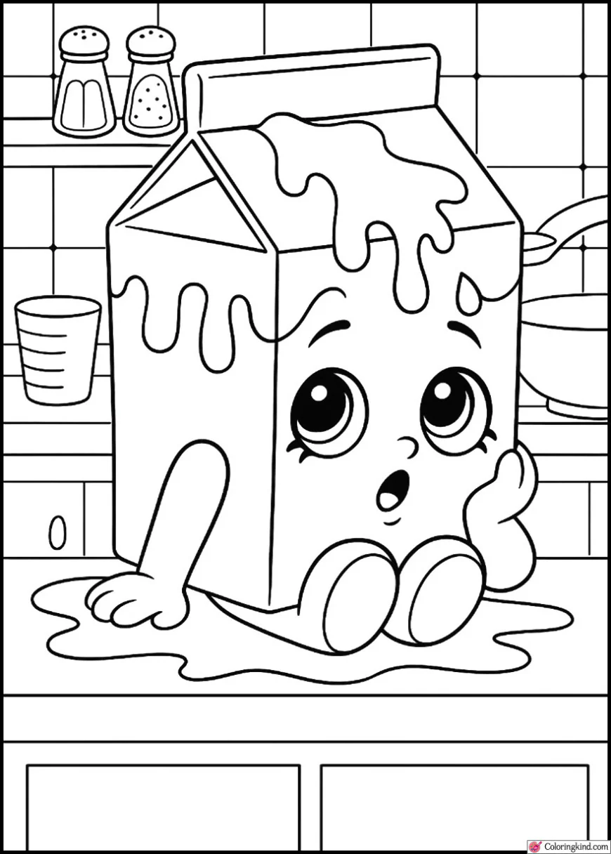 Spilt Milk Sitting on a Kitchen Countertop