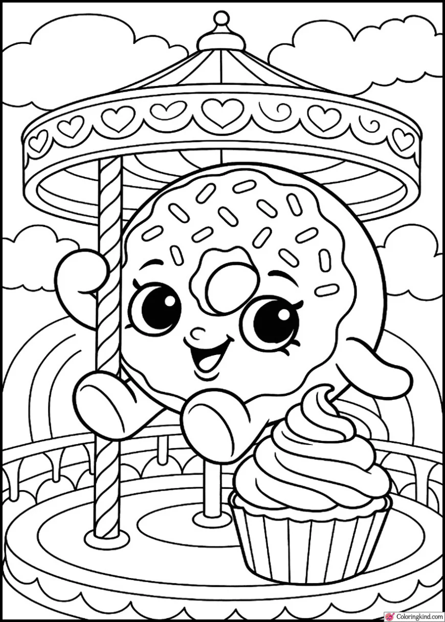 D’lish Donut Riding a Cupcake Carousel