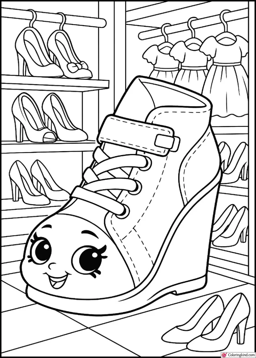 Sneaky Wedge Trying on Heels in a Fashion Closet