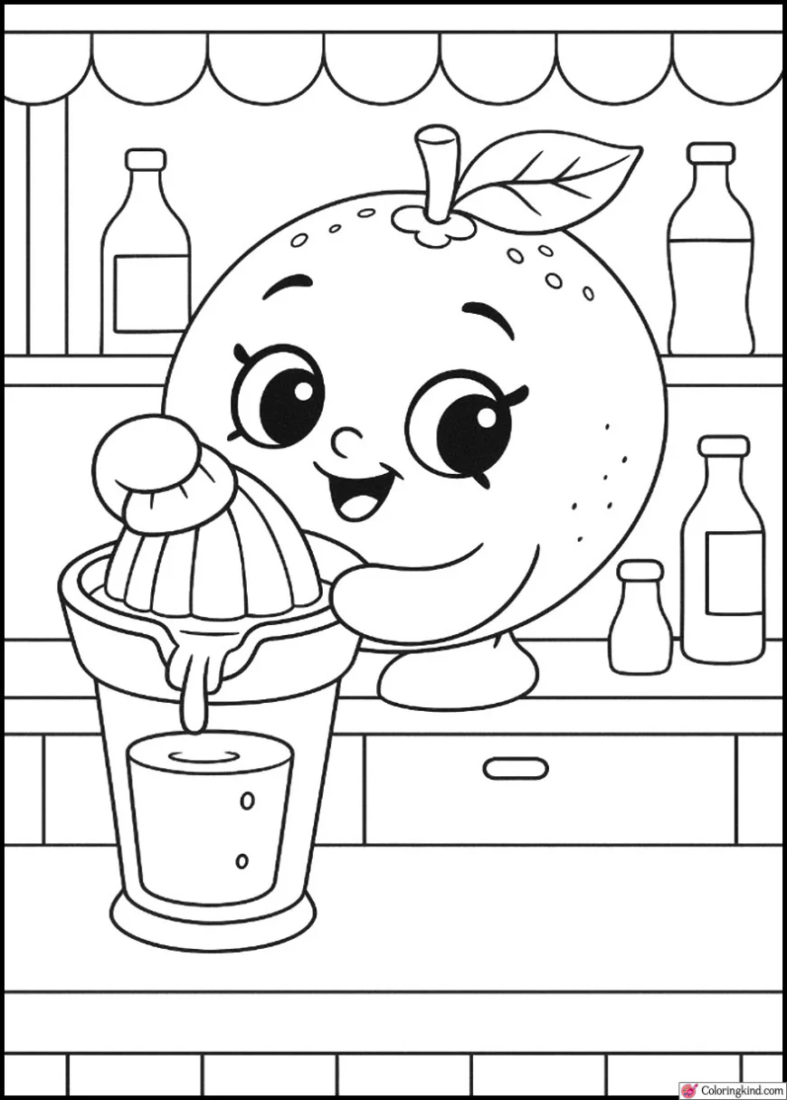 Juicy Orange Squeezing Fresh Juice at a Juice Bar