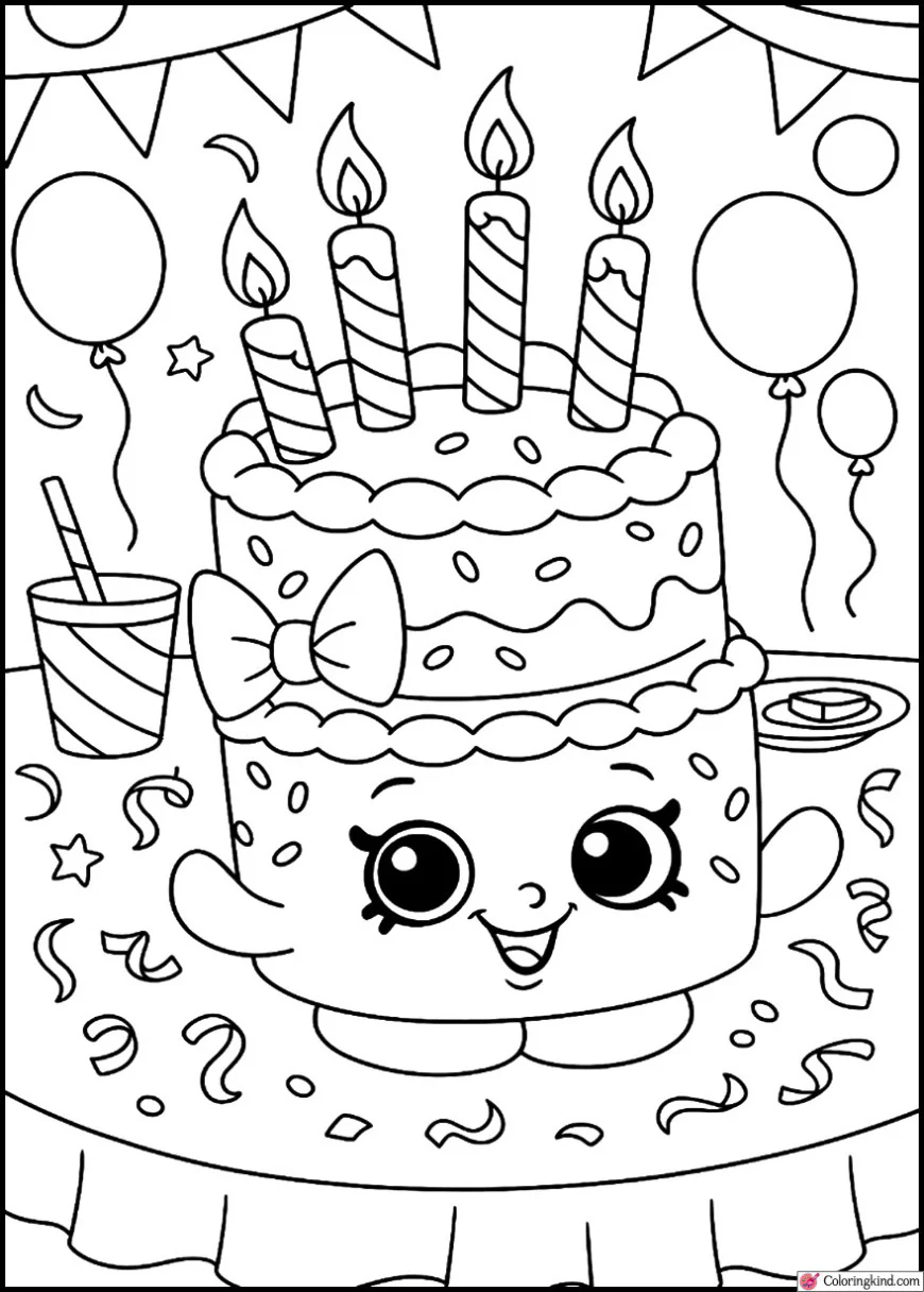 Wishes the Birthday Cake at a Party Table