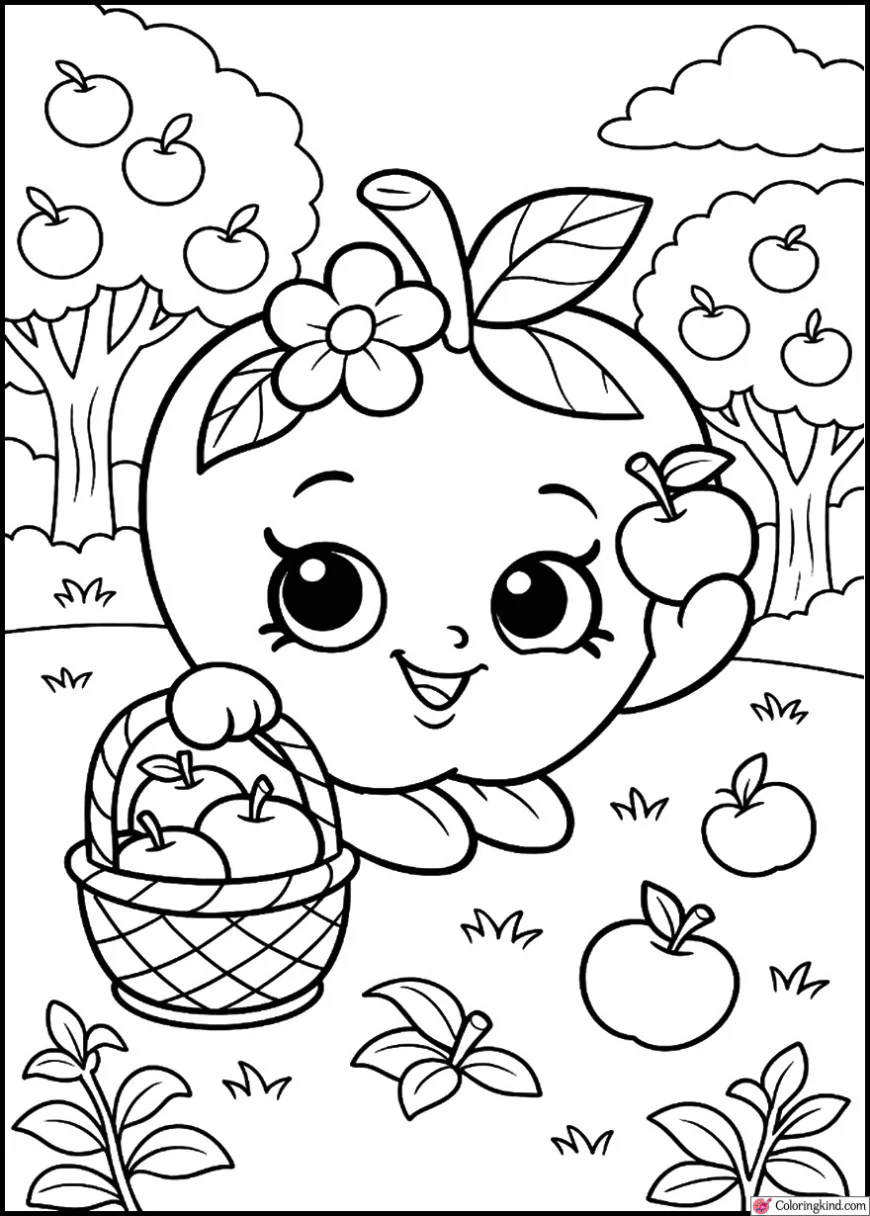 Apple Blossom Picking Fruits in an Orchard