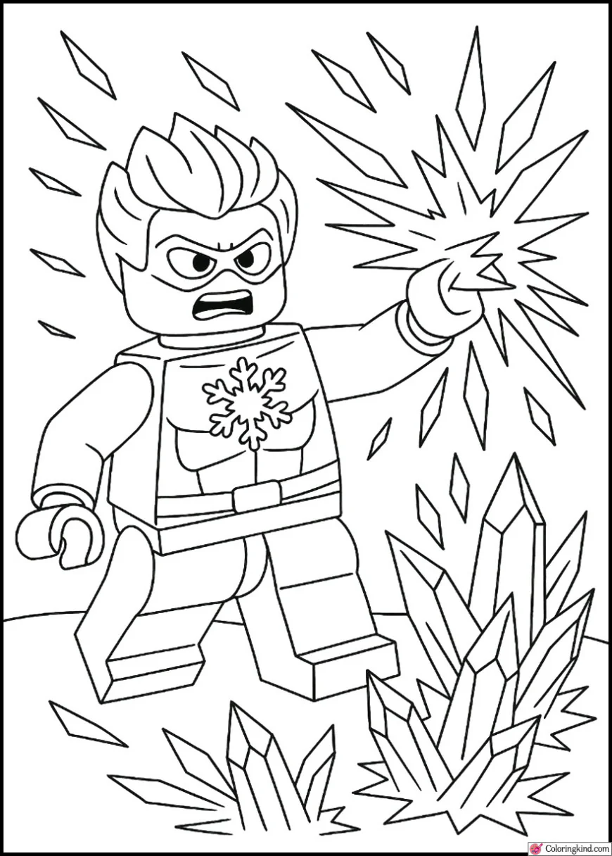 LEGO Hero Using Ice Powers in Combat