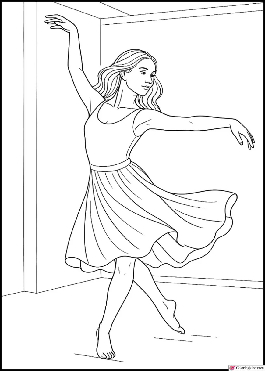 Lyrical Dancer Flowing in Minimalist Studio