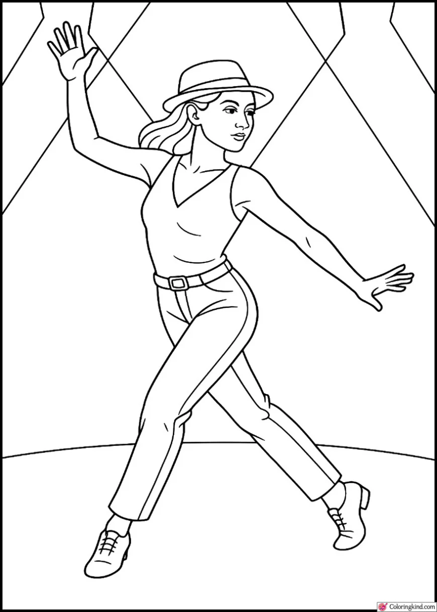 Modern Jazz Dancer in Spotlight Stage Scene