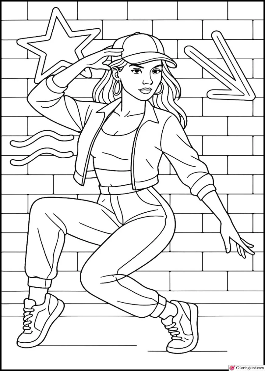 Jazz Funk Dancer Striking Pose with LED Signs