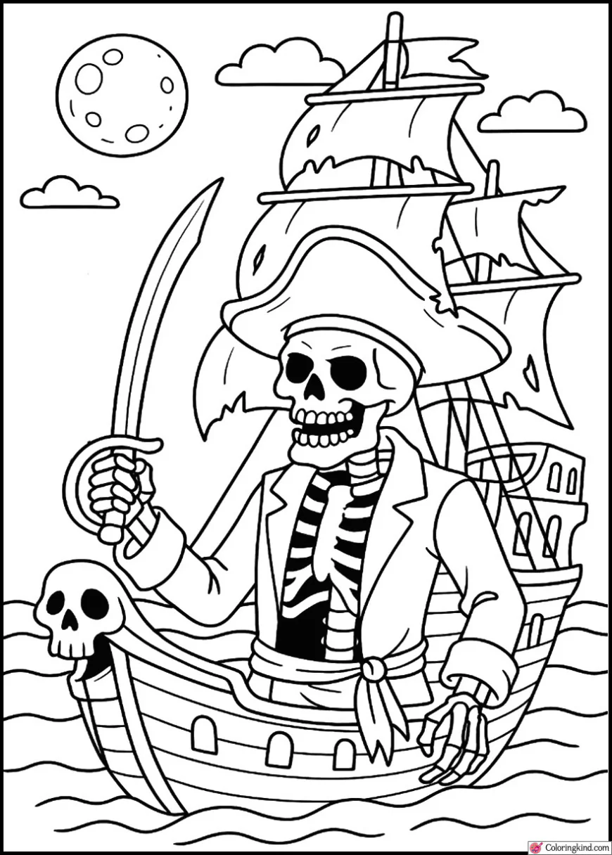 Skeleton Pirate on Ghost Ship
