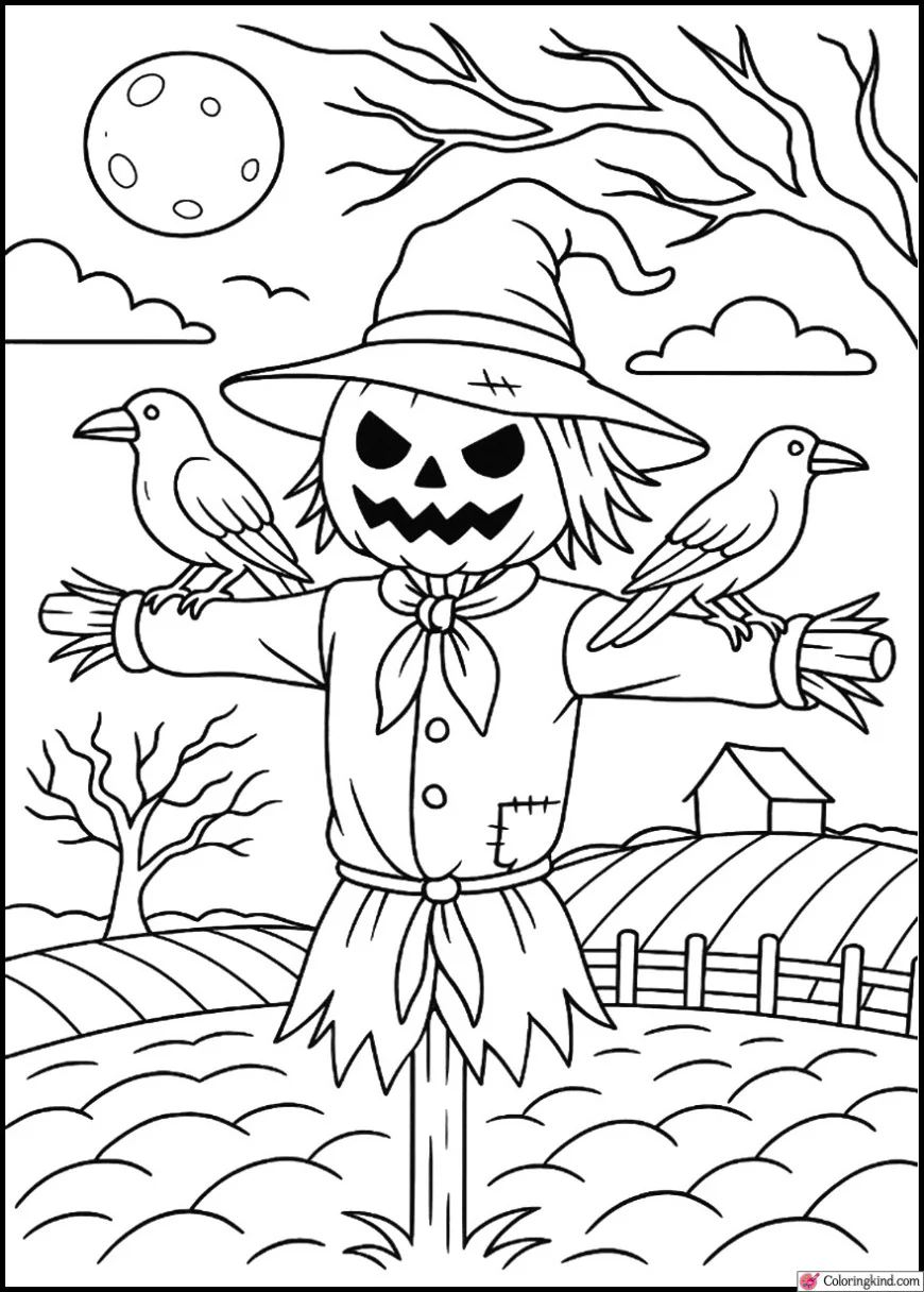 Scarecrow with Crows