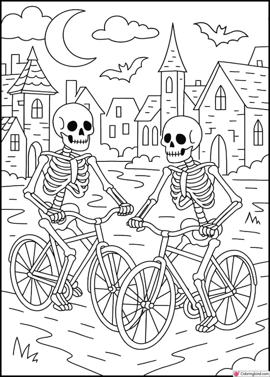 Skeletons Riding Bicycles